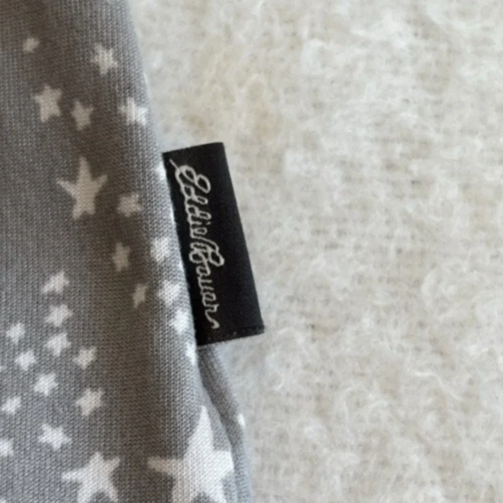 Eddie Bauer Pajama Top Women's Large Gray Star